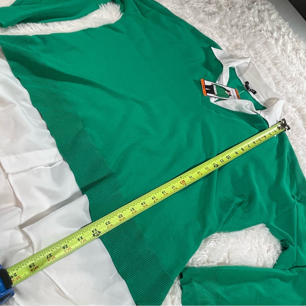 Hilary Radley Emerald Sweater with White Collar - XXL - Picture 7 of 7